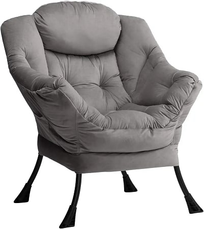 HollyHOME Modern Velvet Fabric Lazy Chair